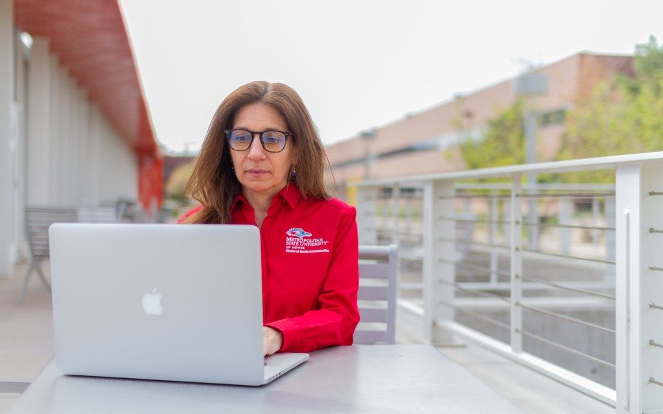 MSU Denver Online student studying remotely for a gerontology degree