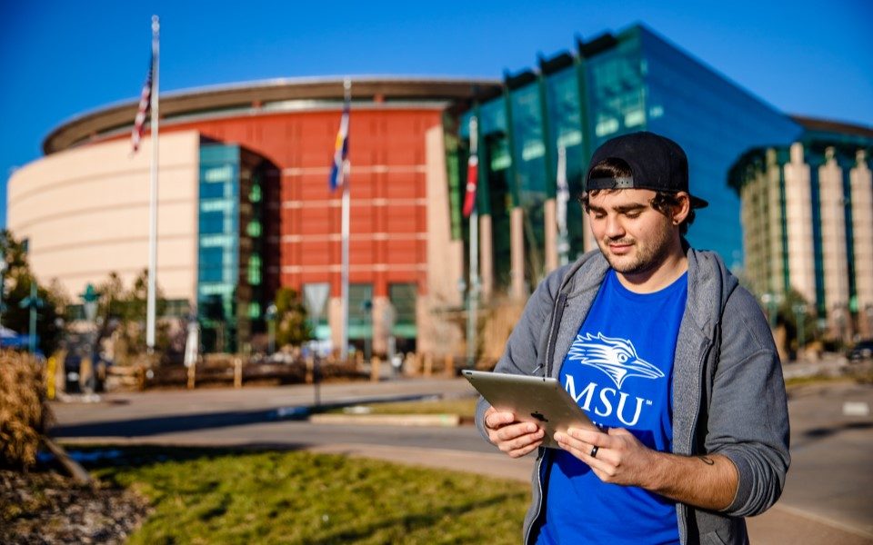 MSU Denver Online student studying remotely for a online psychology degree