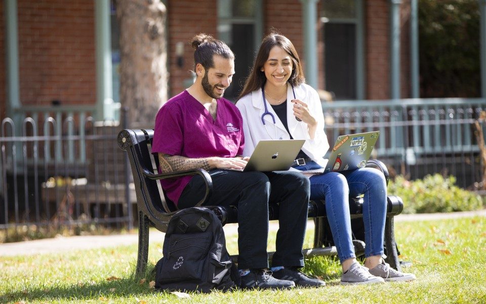 MSU Denver Online student studying remotely for a pre med major