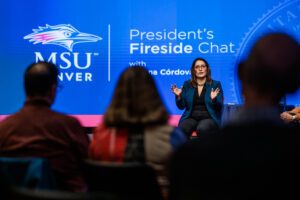 Susana Cordova at Fireside Chat event.