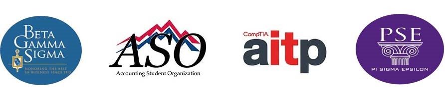 Logos for College of Business student organizations