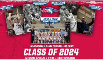 Graphic for MSU Denver Athletics Hall Of fame Class of 2024