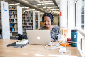MSU Denver student on laptop