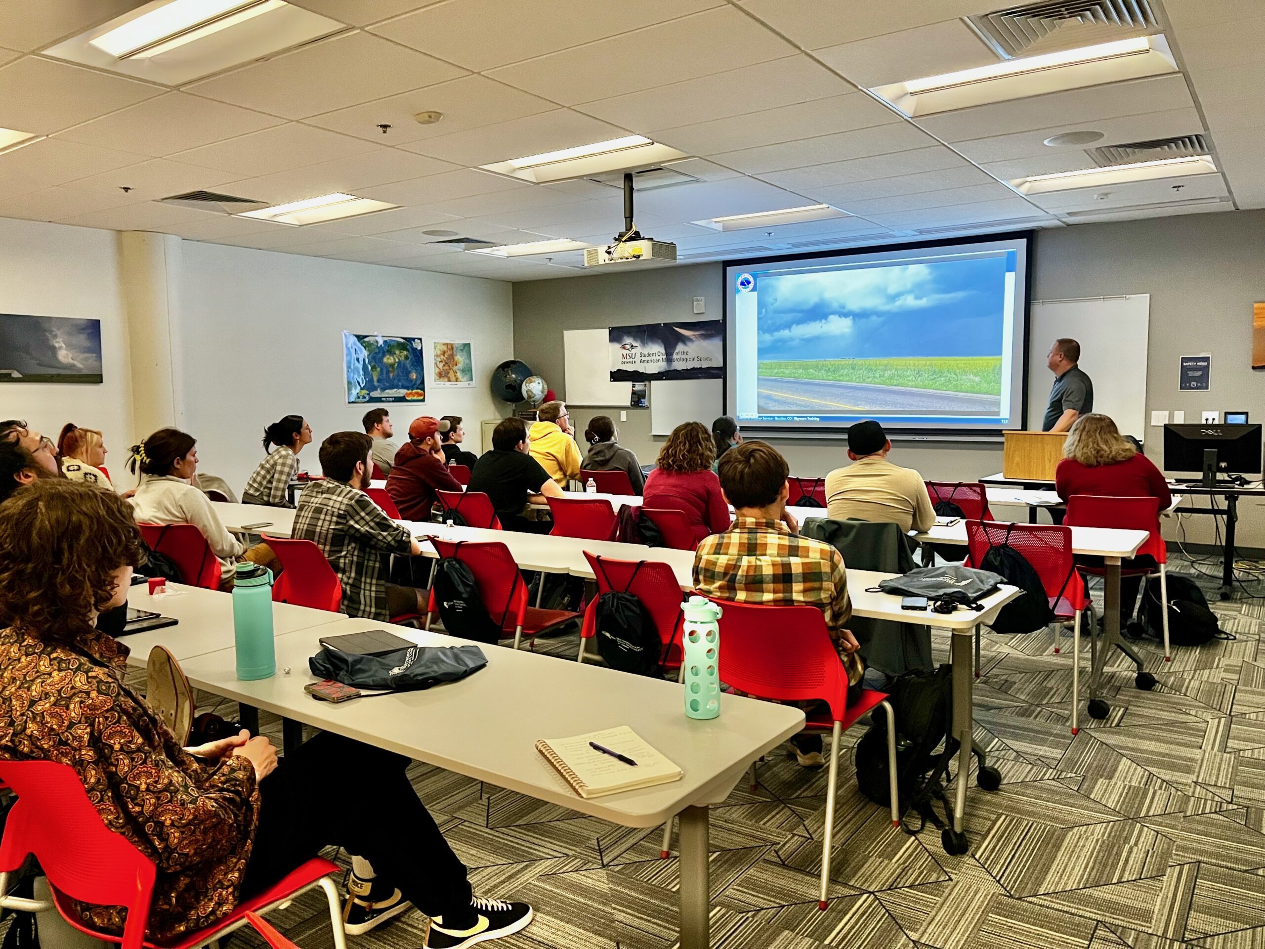 Students in the meteorology classroom