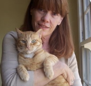 Mary Ann Mace with her cat Riley