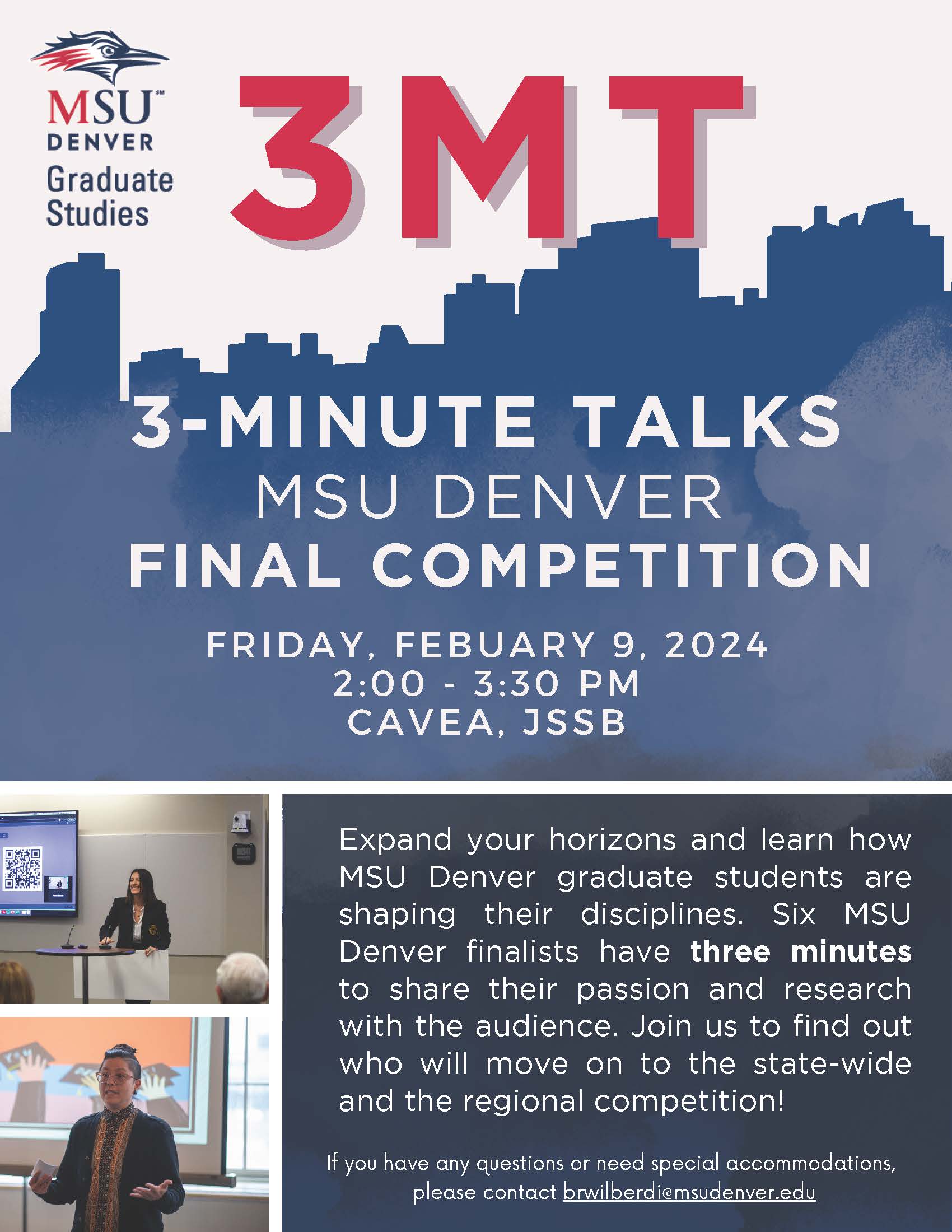 3-Minute Talks MSU Denver Final Competition Flyer