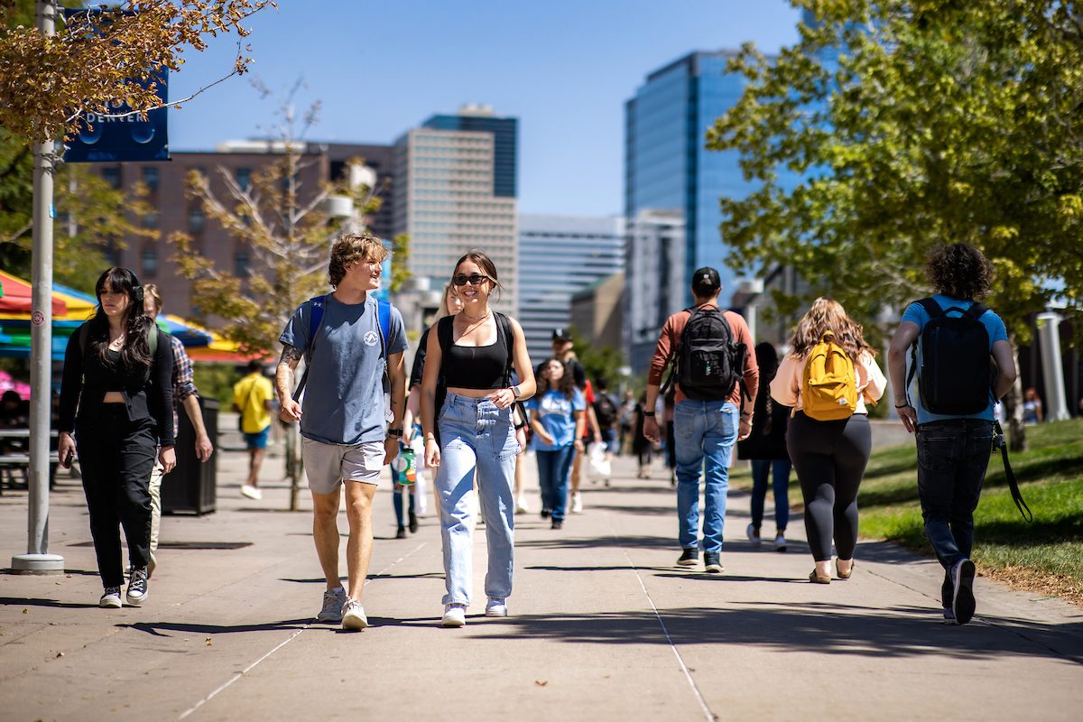 Students walking on campus