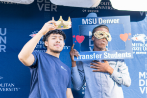 Two of MSU Denver's transfer students posing for a photo.
