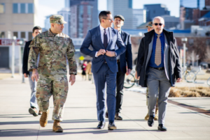 Assistant Secretary Alex Wagner tours Aviation facilities and meets with University leaders.