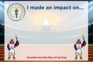 I made an impact because... Day of Giving sign