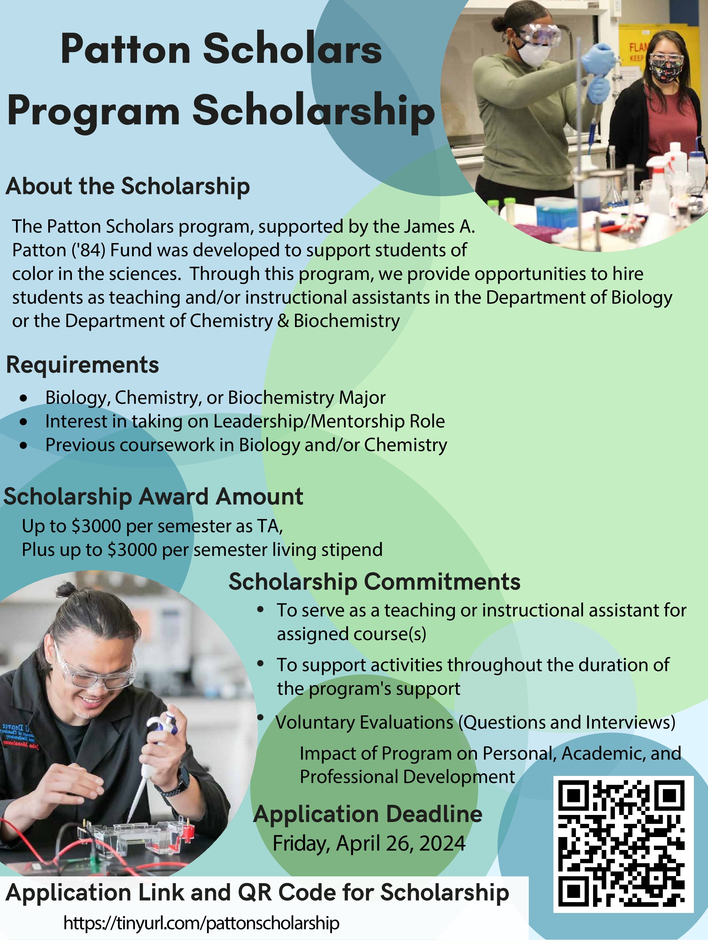 Patton Scholars Program Scholarship Spring 2024
