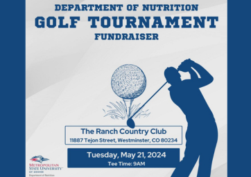 Flyer for MSU Denver Department of Nutrition Golf Tournament