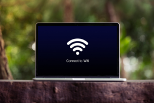 Wi-fi symbol on a laptop