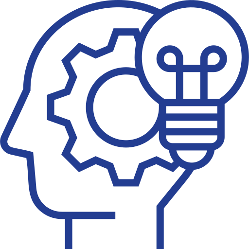 image of face outline with tools and lightbulb. Imagine used for the 