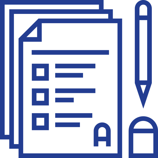 Graphic imagine of outlined stacked papers (3) with check boxes and an 