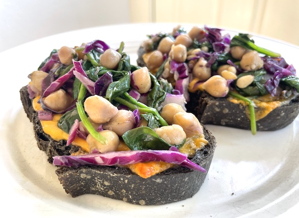 image of chickpeas on toast