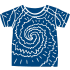 blue icon of tie-dye shirt