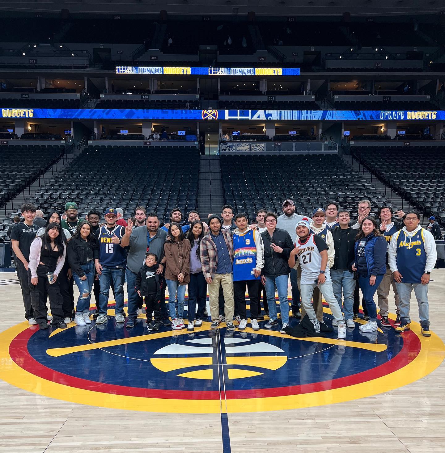 Western Union Scholars at the Denver Nuggets Court in Ball Arena