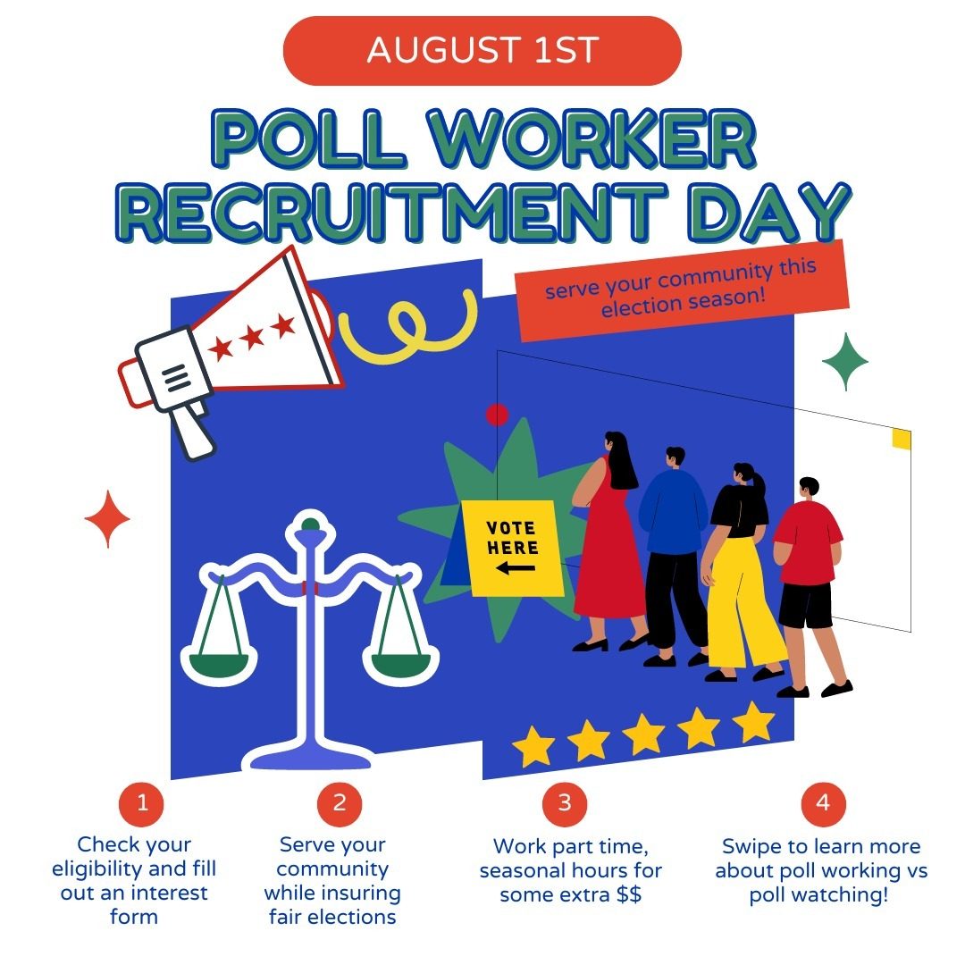 Flyer for Poll Worker Recruitment Day