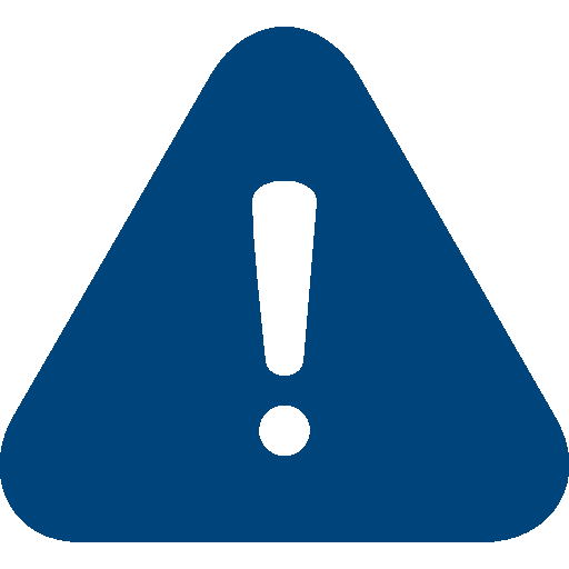Blue exclamation triangle icon