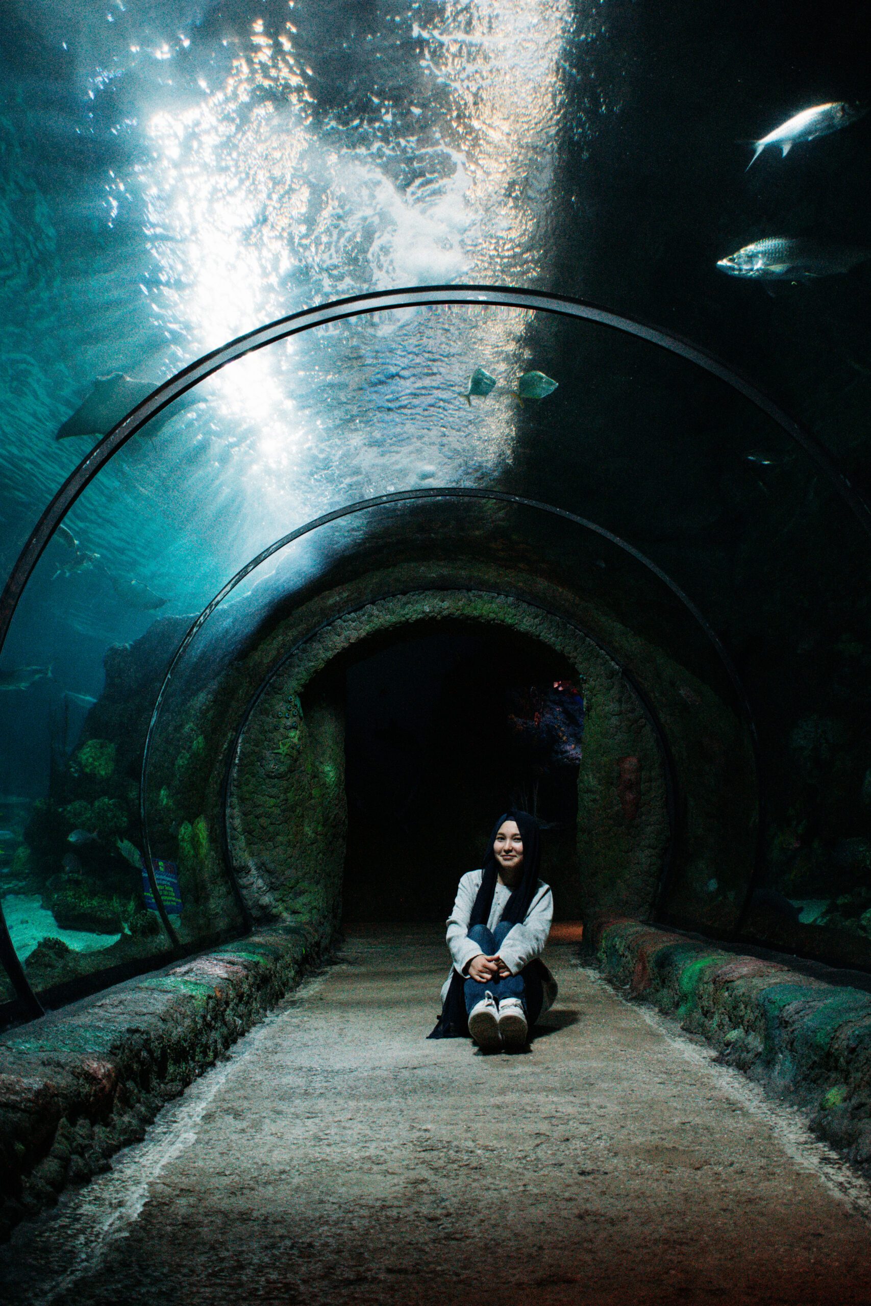 Student in the Denver aquarium