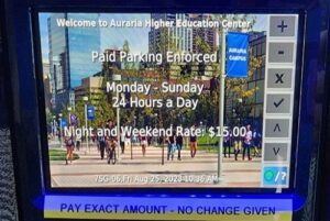 Auraria Campus parking kiosk