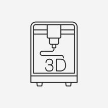 Icon - outline of 3D printer on white background