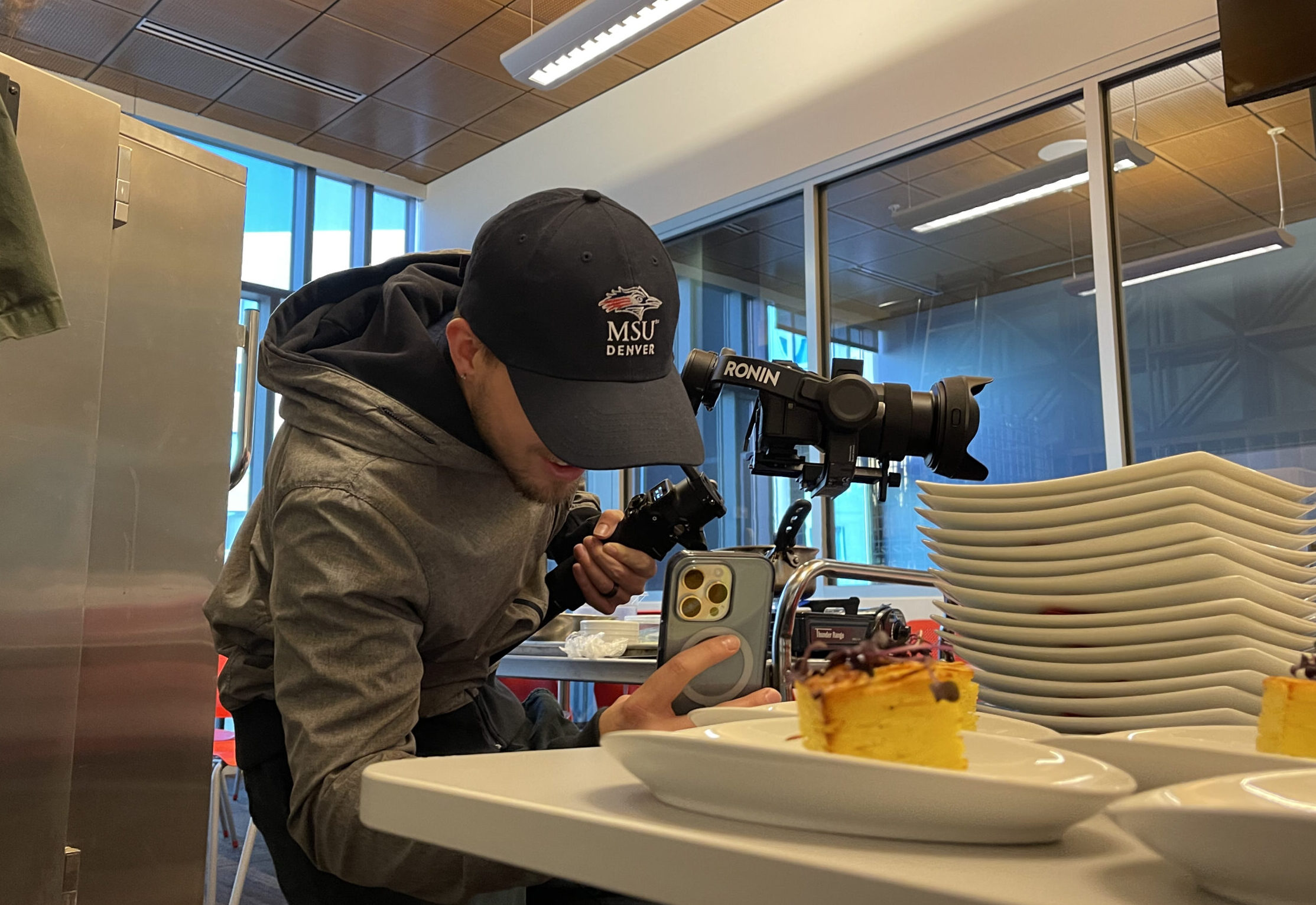 person taking pictures of food