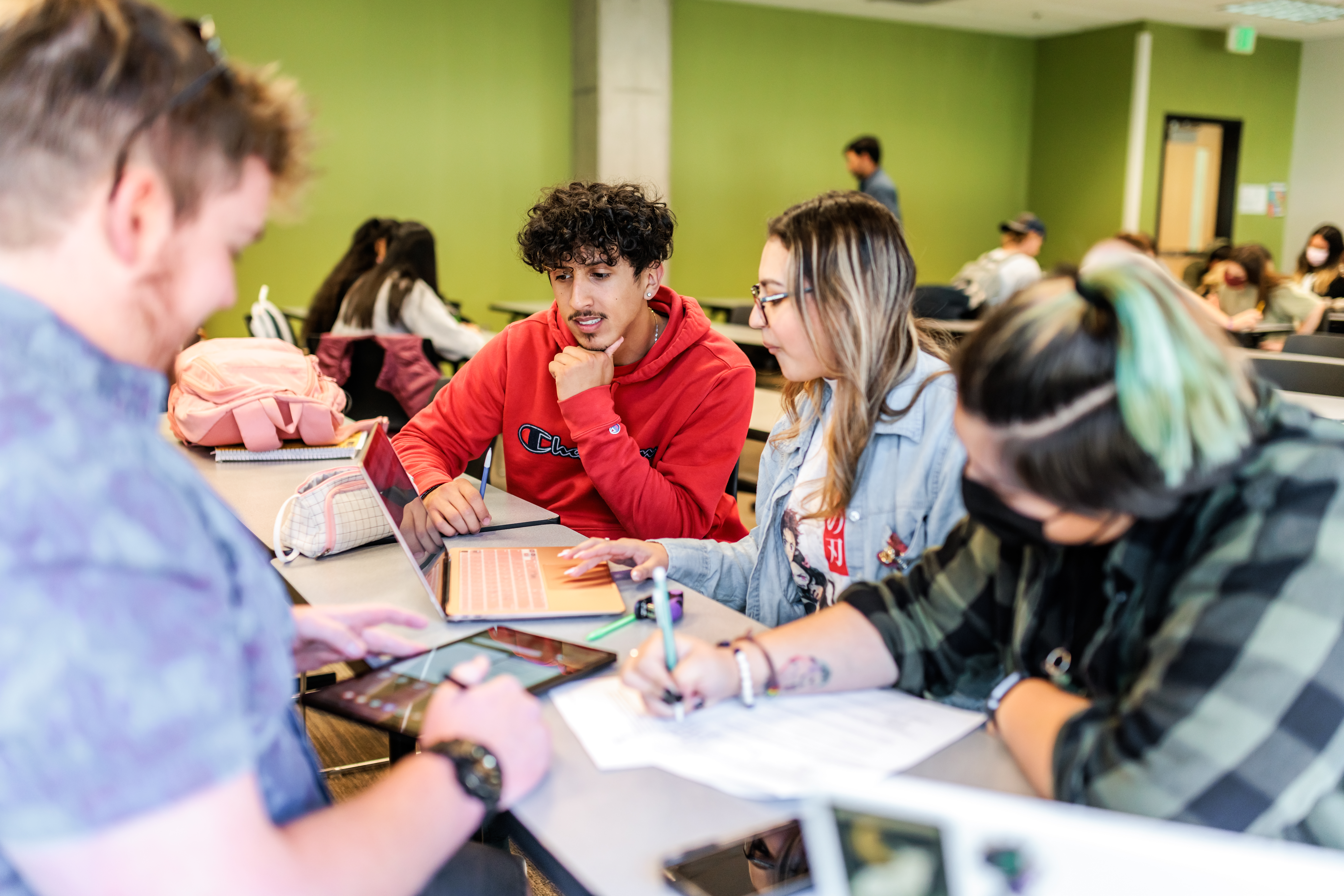 Students doing homework