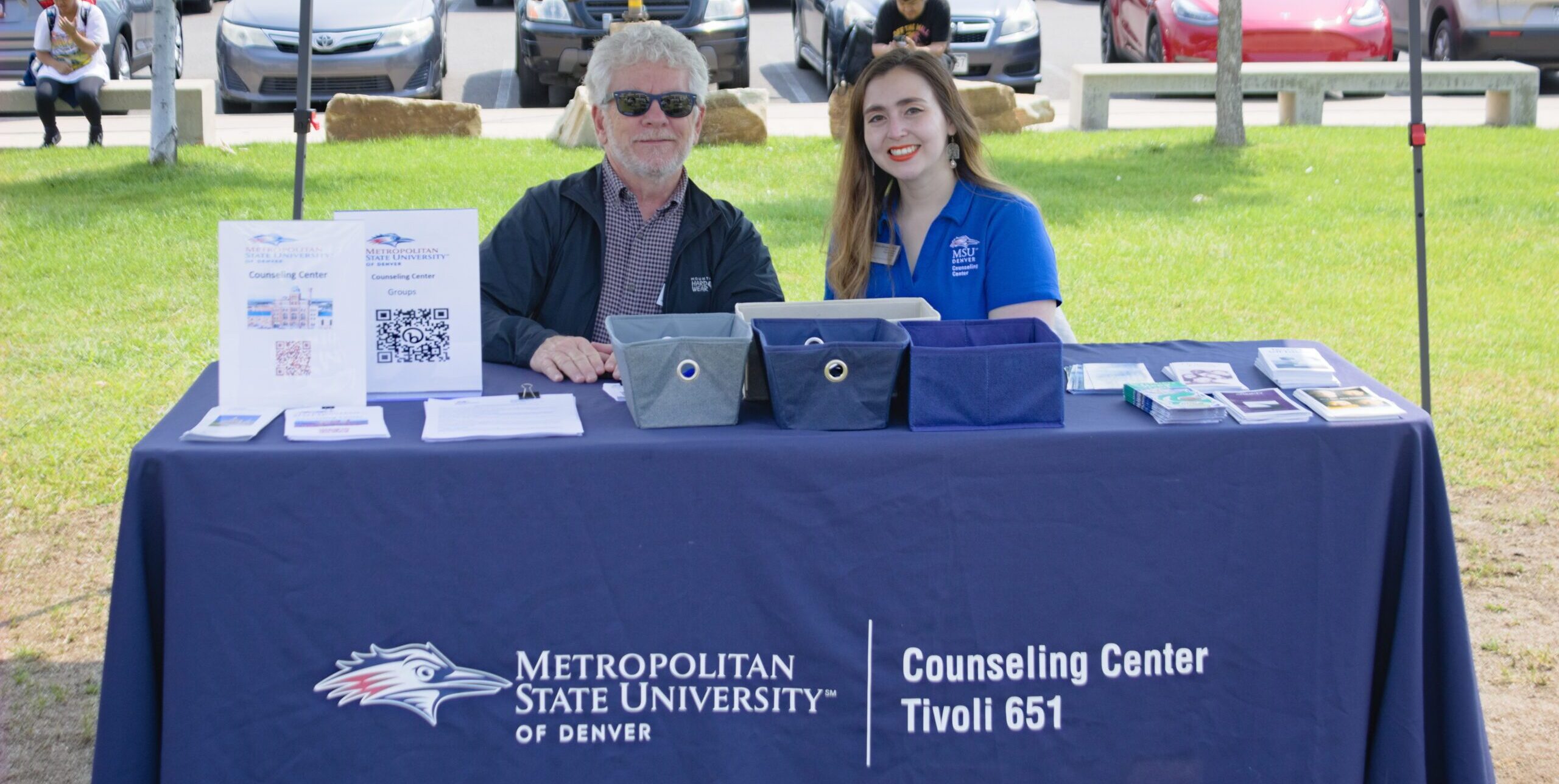 Counseling Center Staff outside at a Campus Event
