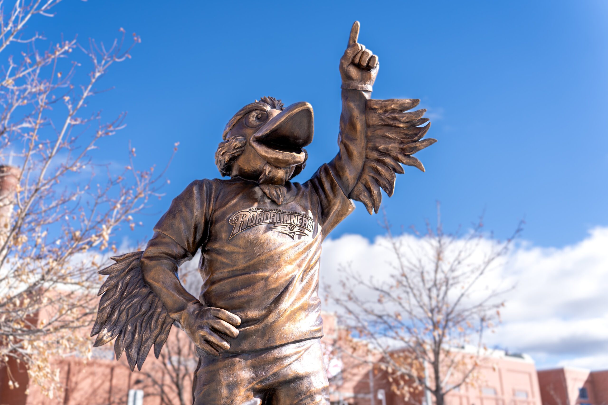 MSU Denver unveils the Rowdy Statue in front JSSB
