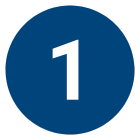 a blue icon with the number 1 in white text