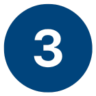 a blue icon with the number 3 in white text