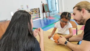 MSU Denver students work with a client at CRISMA in San Miguel de Allende, Mexico. The facility provides rehabilitation and therapy for underserved adults and children. Photo by Ilana Oliff