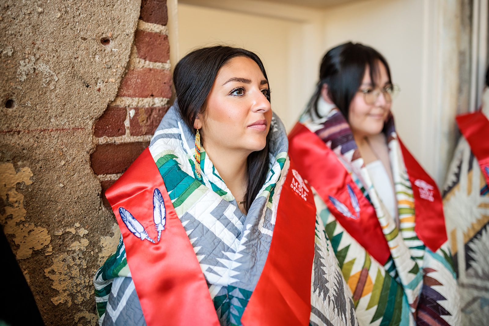 Student receiving stole at Native Indigenous Graduation