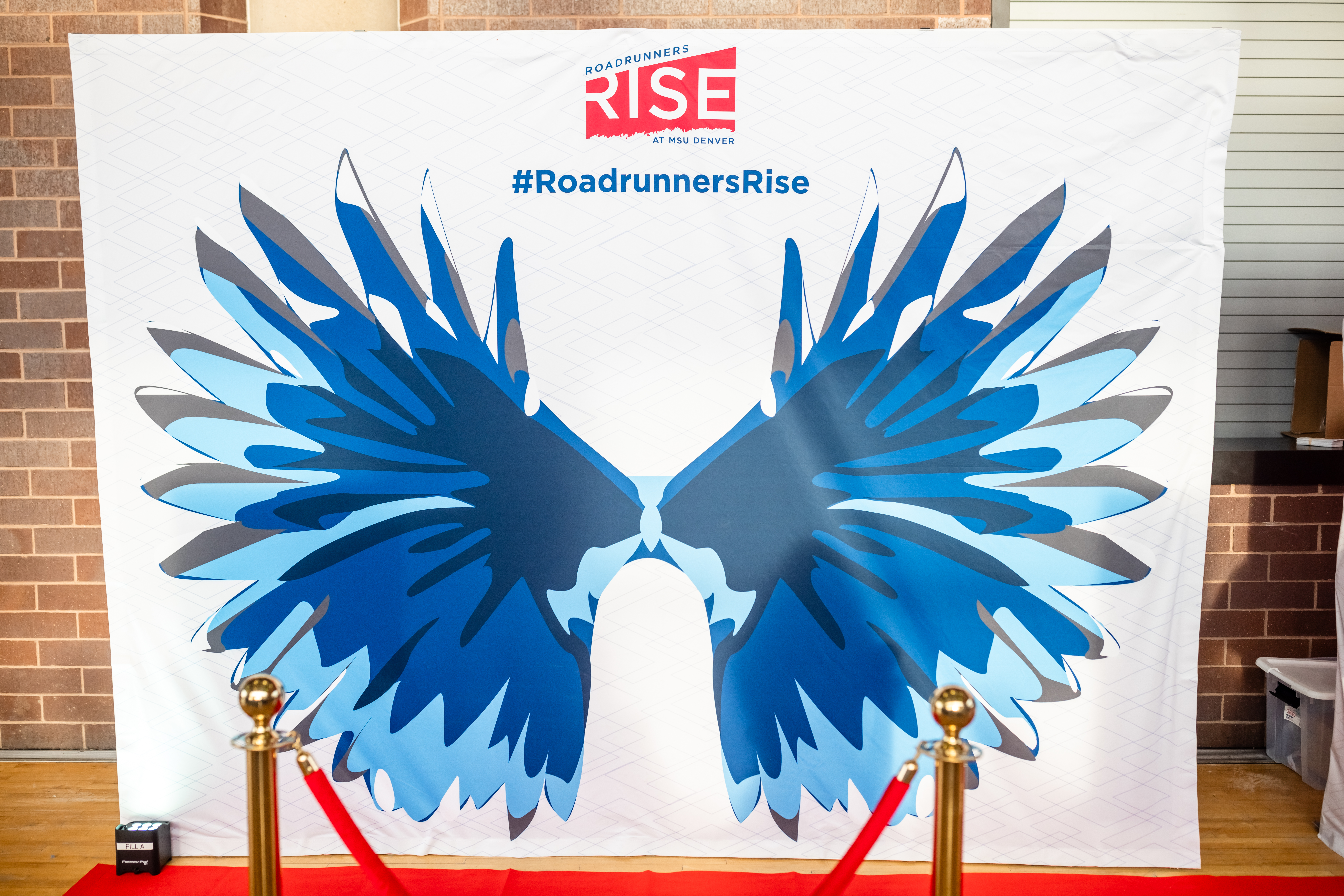 Roadrunners Rise Campaign Launch event backdrop