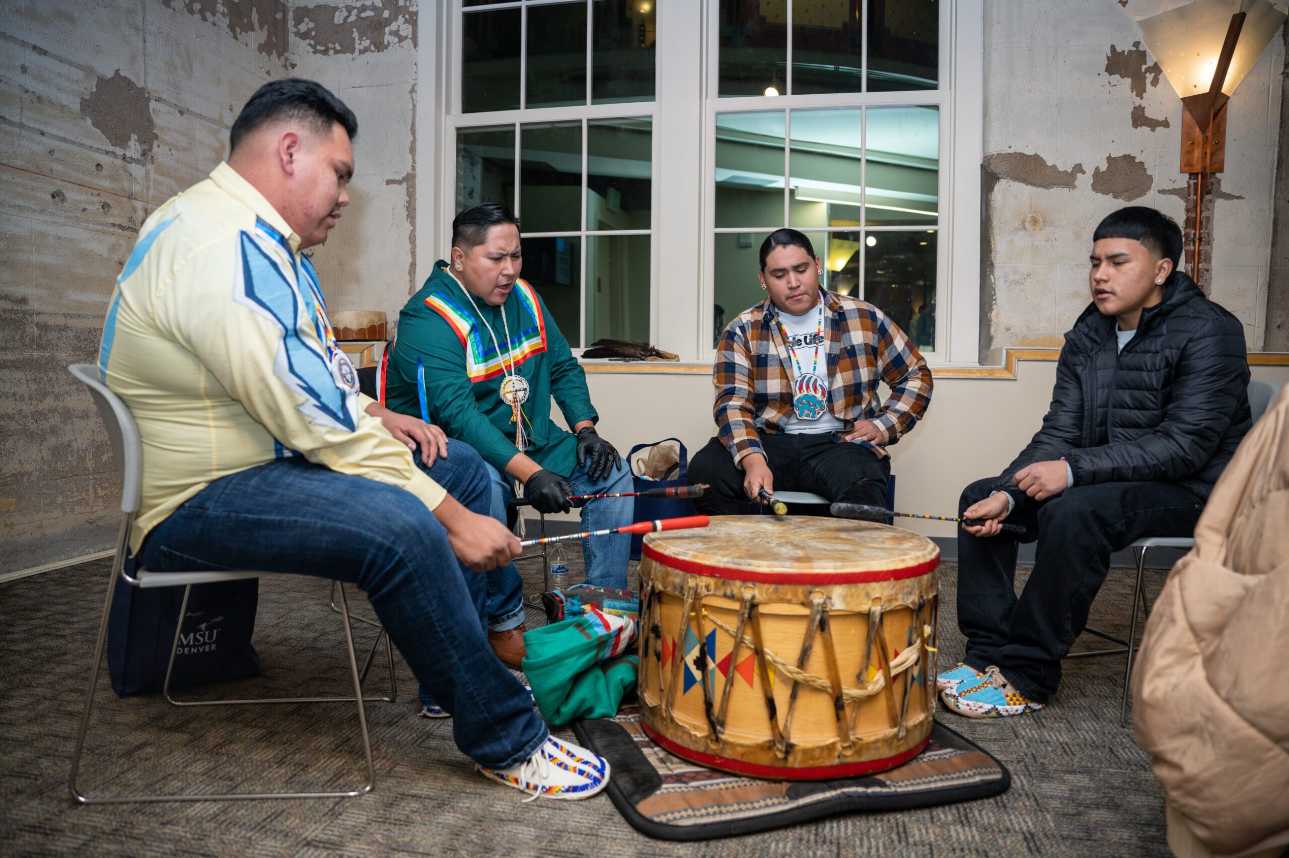 Native Indigenous Community around Drum