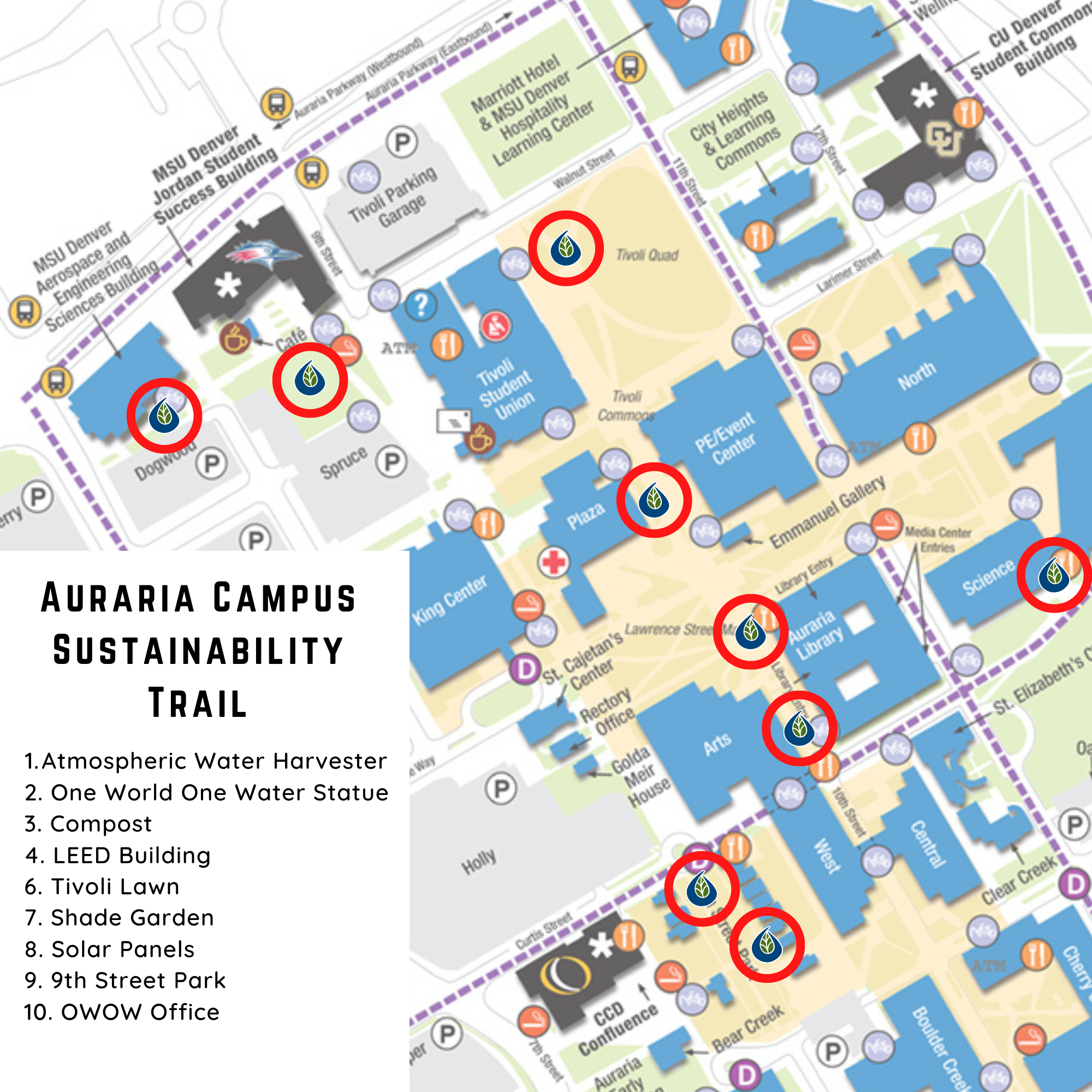 Campus Sustainability Trail marker map