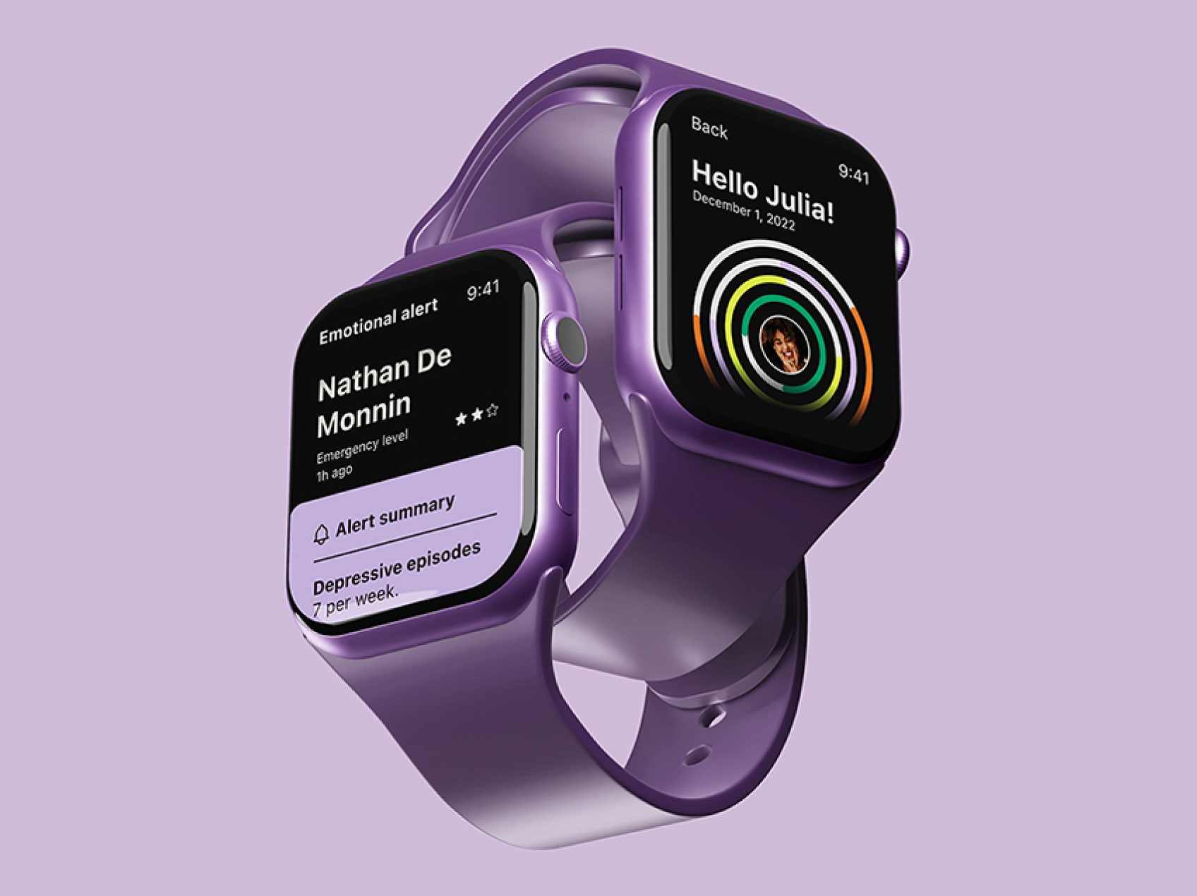 Example of Apple watch user interface screens.