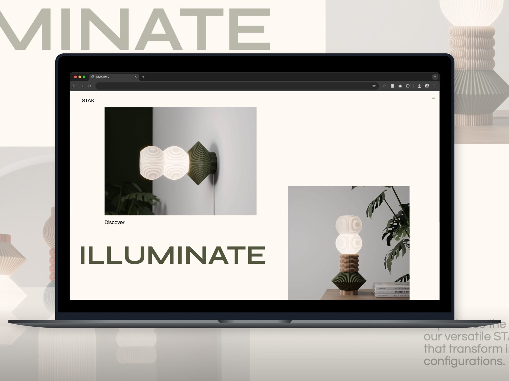 Minimalistic design for a website.