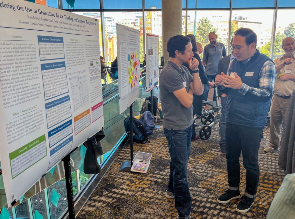 Steven G. presenting a Scholarship of Teaching and Learning Faculty Learning Community study