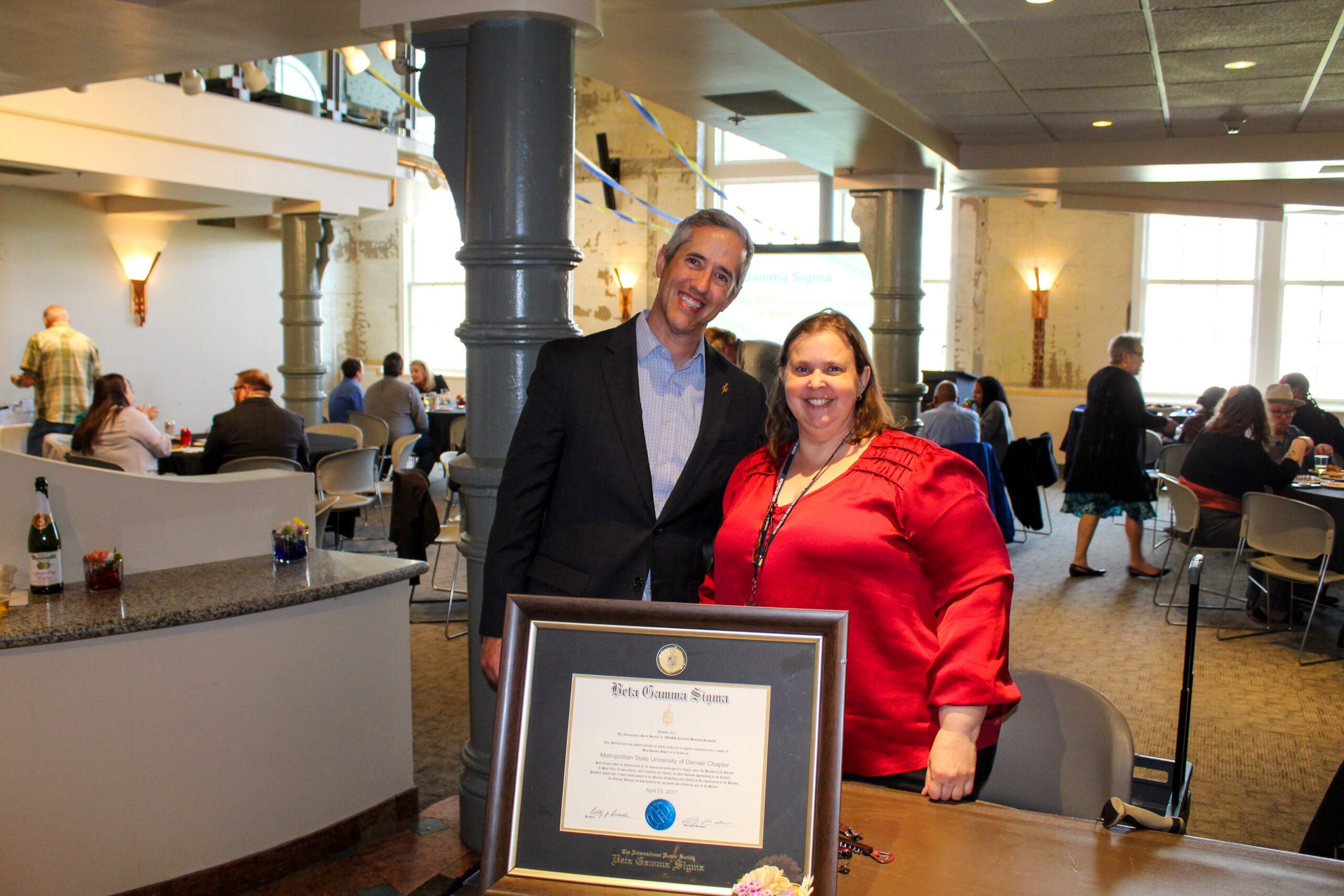 Bill Herman and Maria Quijada at the BGS induction Ceremony