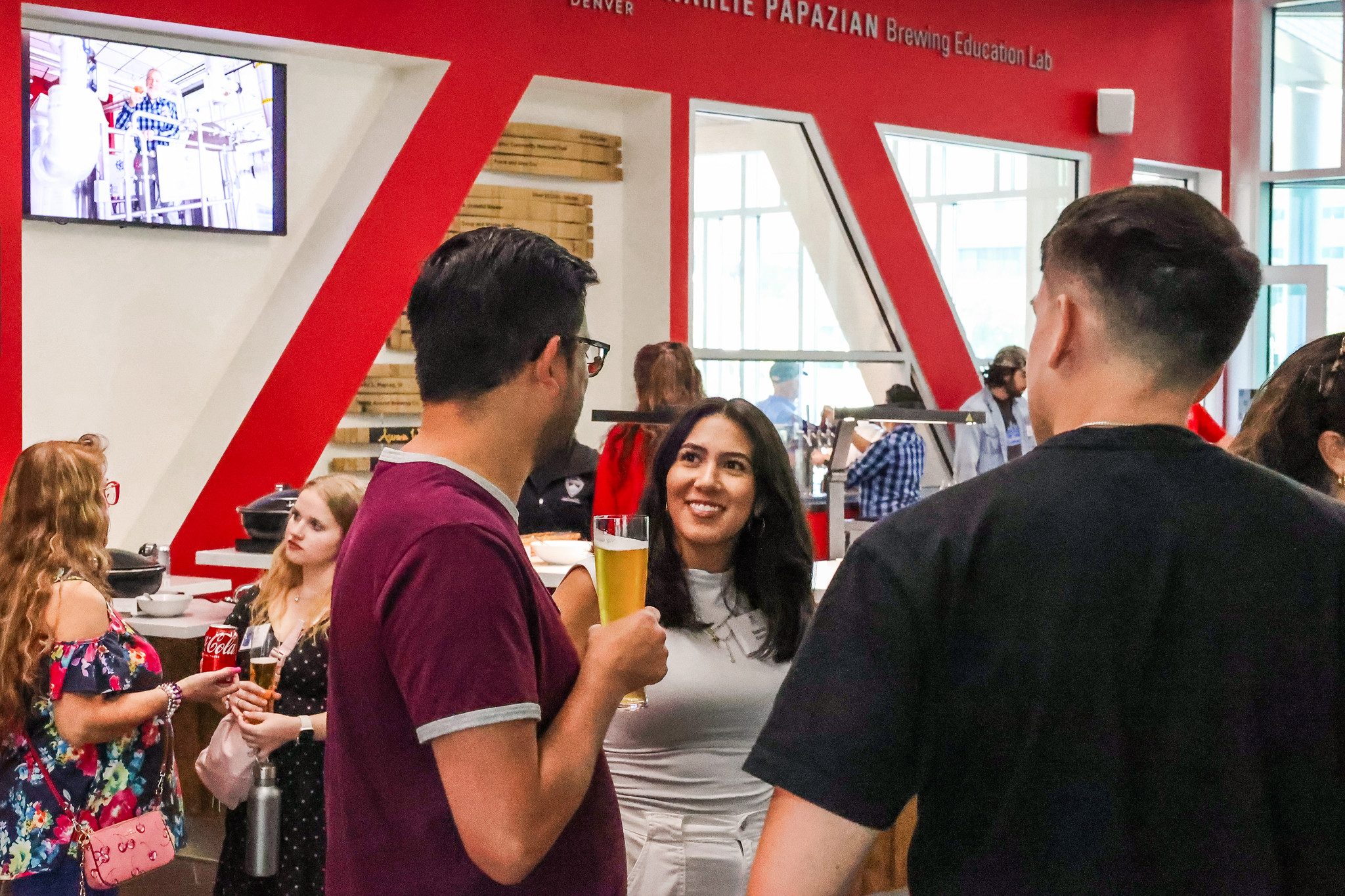 People socializing at a happy hour