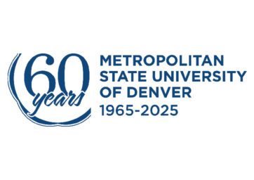 Metropolitan State University of Denver 60th anniversary logo. 1965-2025