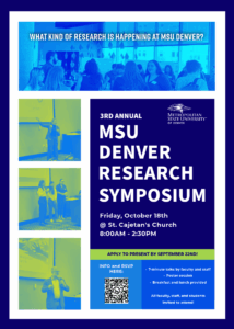 2024 MSU Denver Faculty Research Symposium Flyer