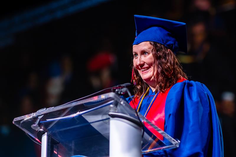 Photo of Angie Petersen at Commencement