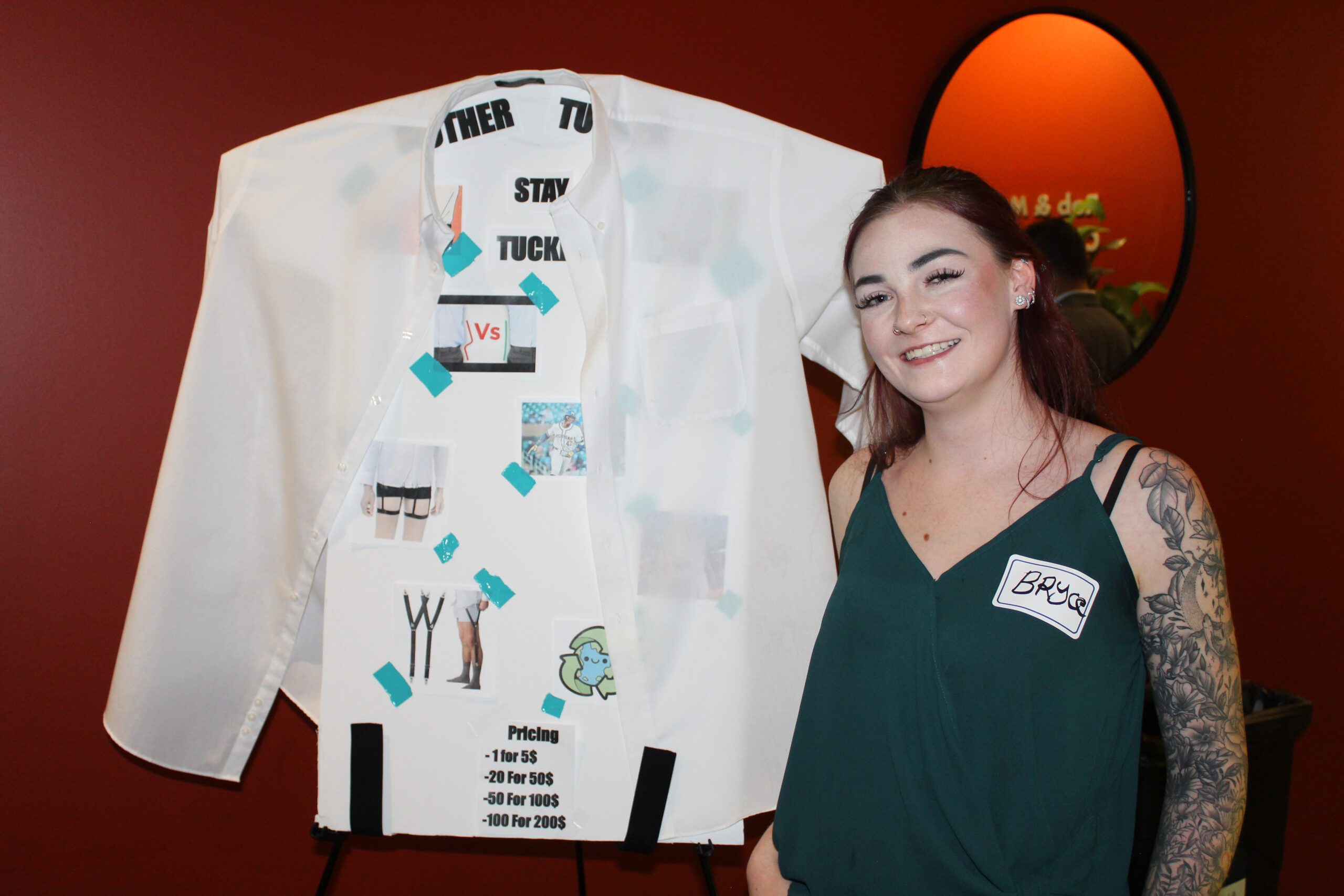 Poster and student for Pitch and Poster Competition.