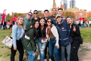 Students and friends gather on the JSSB Lawn for Roadrunners After Dark live music, vendors and artisans, food trucks, and glow-in-the-dark fun.