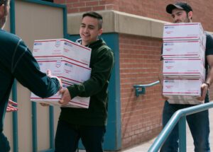 VFW Care packages getting ready for delivery. 