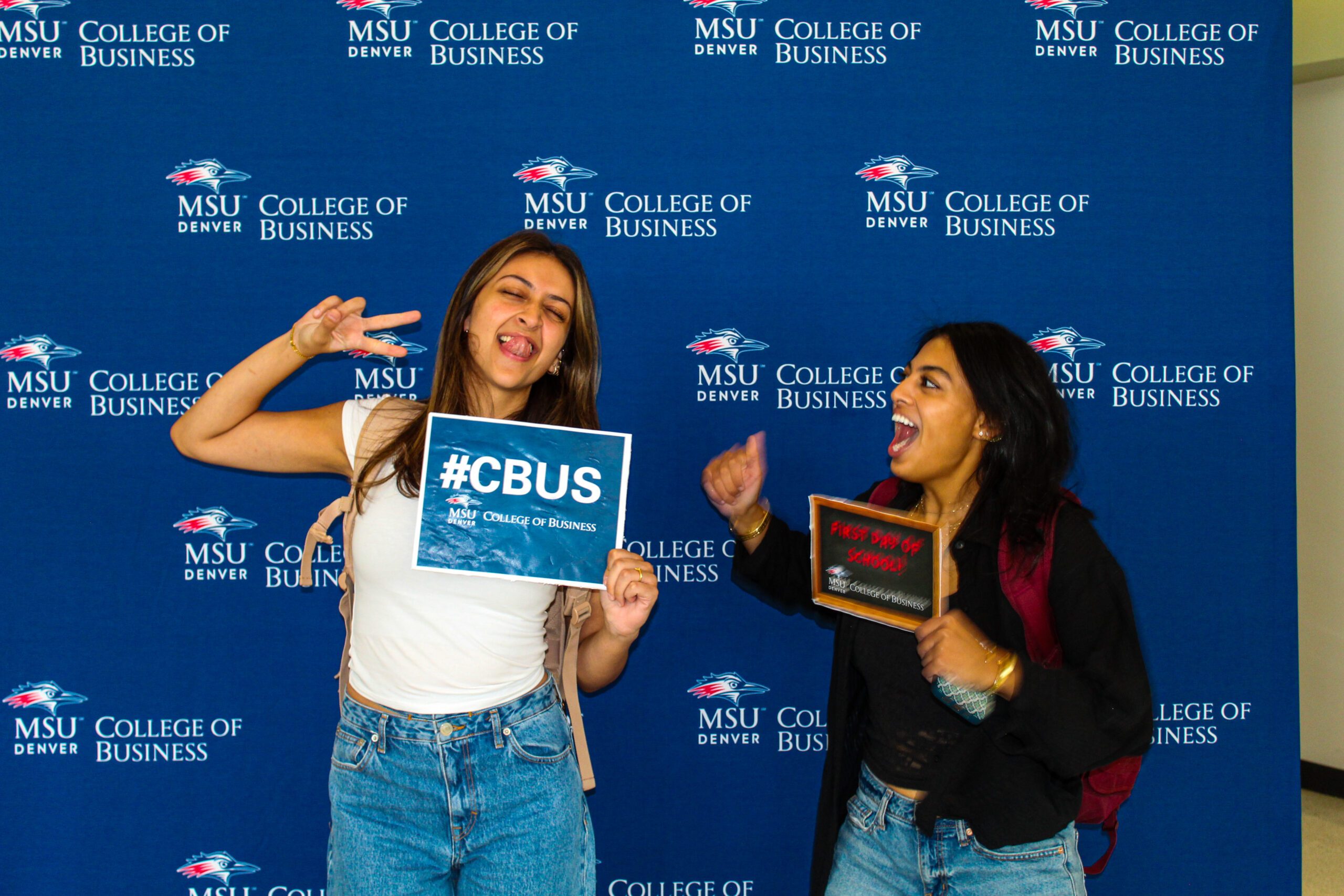 First day of School Picture of Students for the College of Business